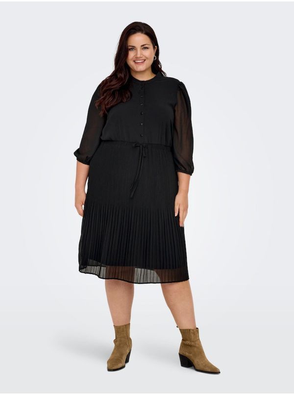Only Black women's pleated dress ONLY CARMAKOMA Piona - Women