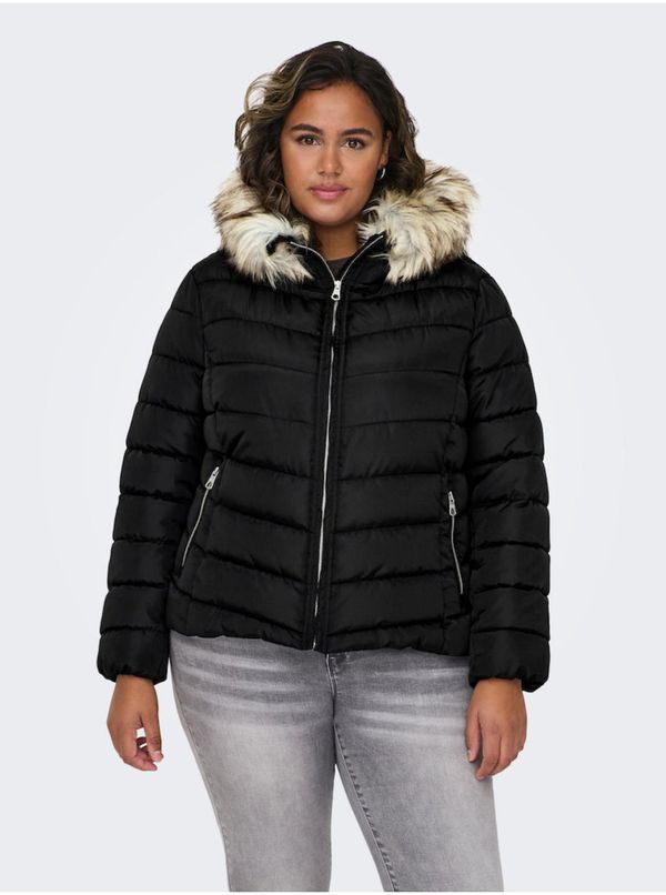 Only Black women's winter quilted jacket ONLY CARMAKOMA New Ellan - Women