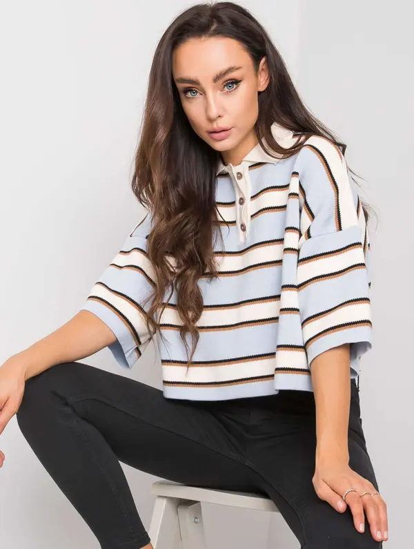 RUE PARIS Blouse-269-BZ-15501.94P-white-blue