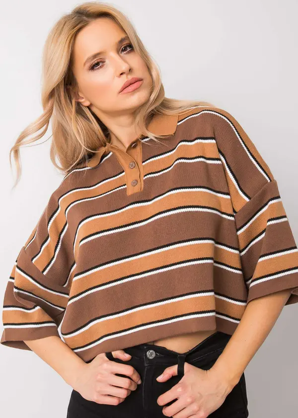 RUE PARIS Blouse-269-BZ-15501.95P-brown