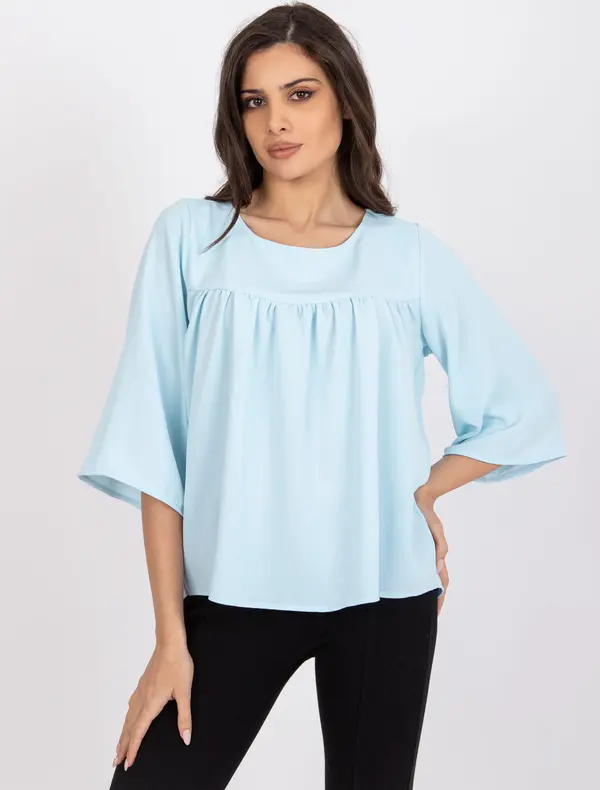 RUE PARIS Blouse-CHA-BZ-1701.29P-light blue