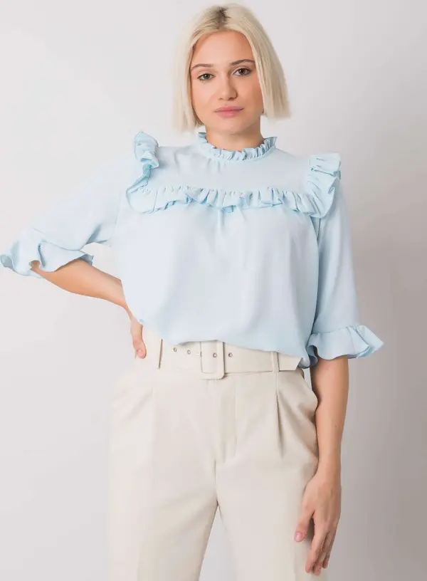 RUE PARIS Blouse-CHA-BZ-3312.30-light blue
