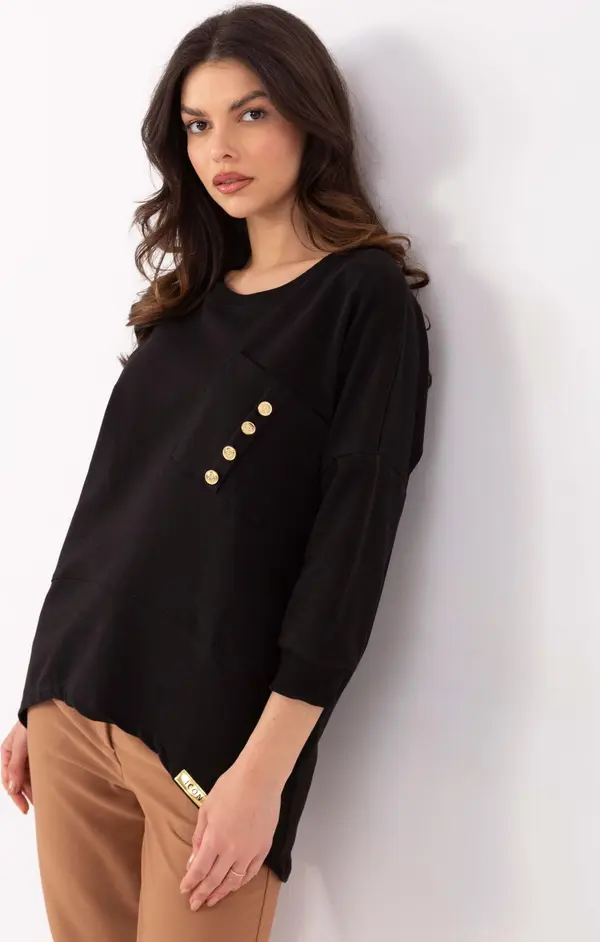Calimera Blouse-CLM-BZ-1263.49-black