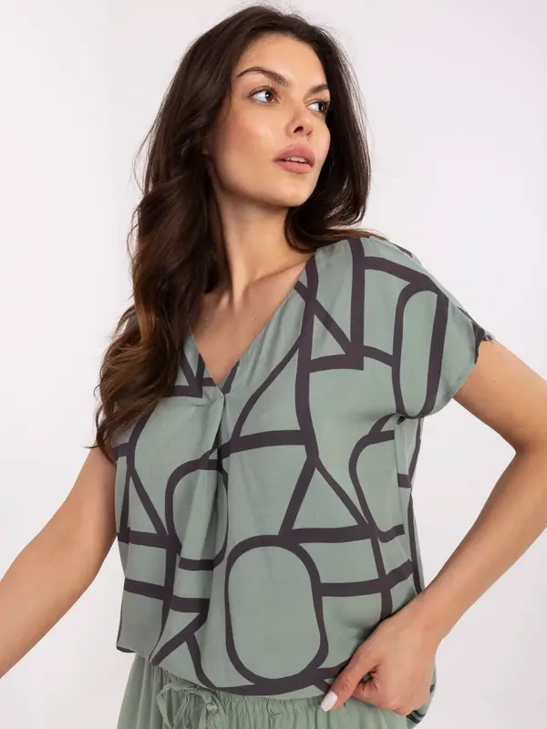 Sublevel Blouse-D73771M11171D-khaki