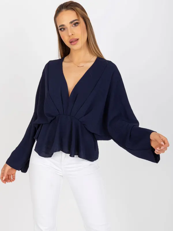 Italy Moda Blouse-DHJ-BZ-11979.67-navy blue