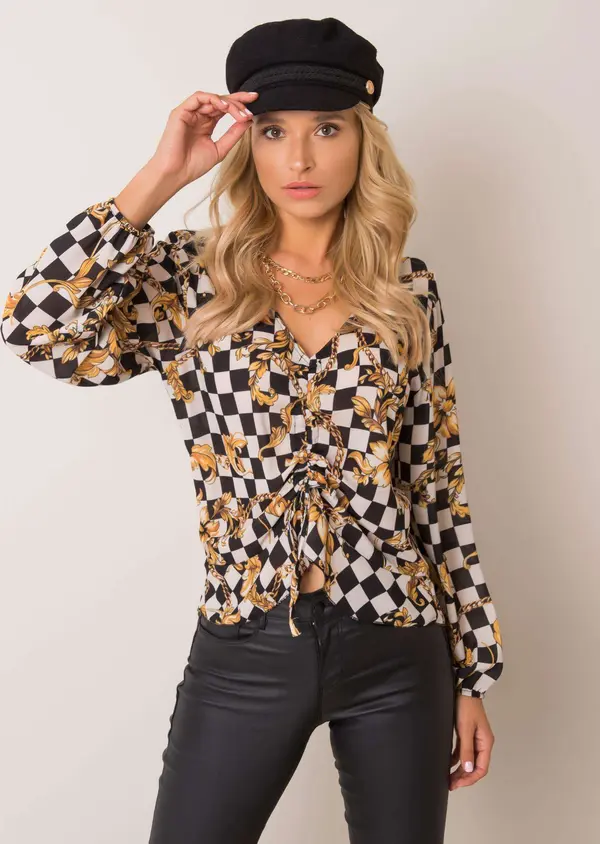 Italy Moda Blouse-DHJ-BZ-12283.94P-black-white