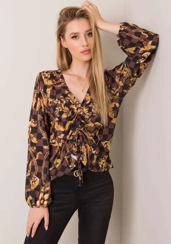 Italy Moda Blouse-DHJ-BZ-12283.94P-brown