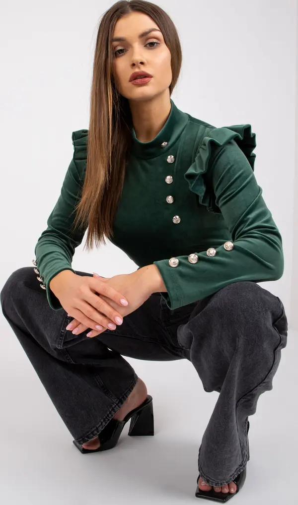 Italy Moda Blouse-DHJ-BZ-6533A.44P-dark green