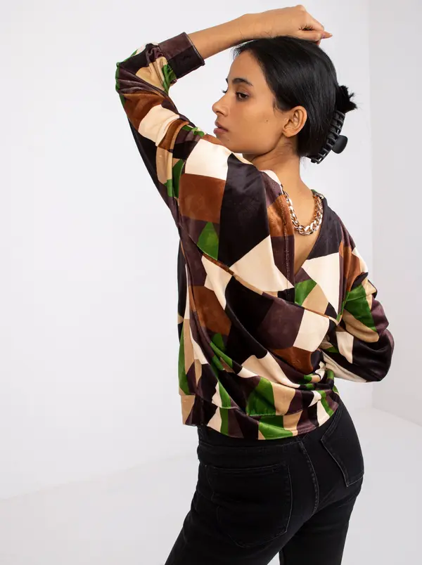 Italy Moda Blouse-DHJ-BZ-6550.74P-brown