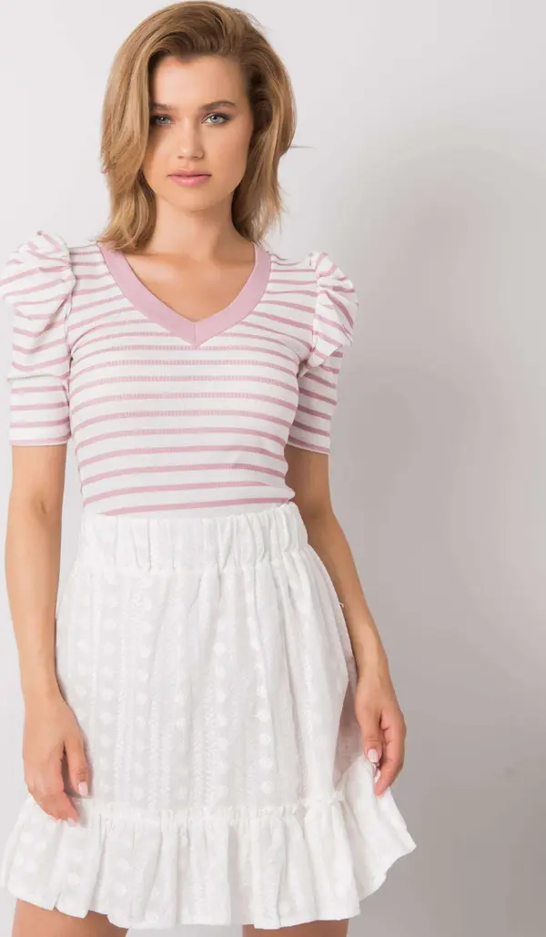 Factory Price Blouse-FN-BZ-4591.06P-white-pink