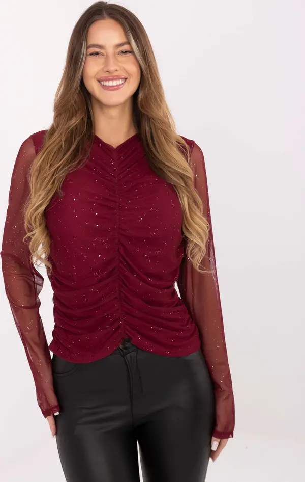 Italy Moda Blouse-IT-BZ-20167.86-burgundy