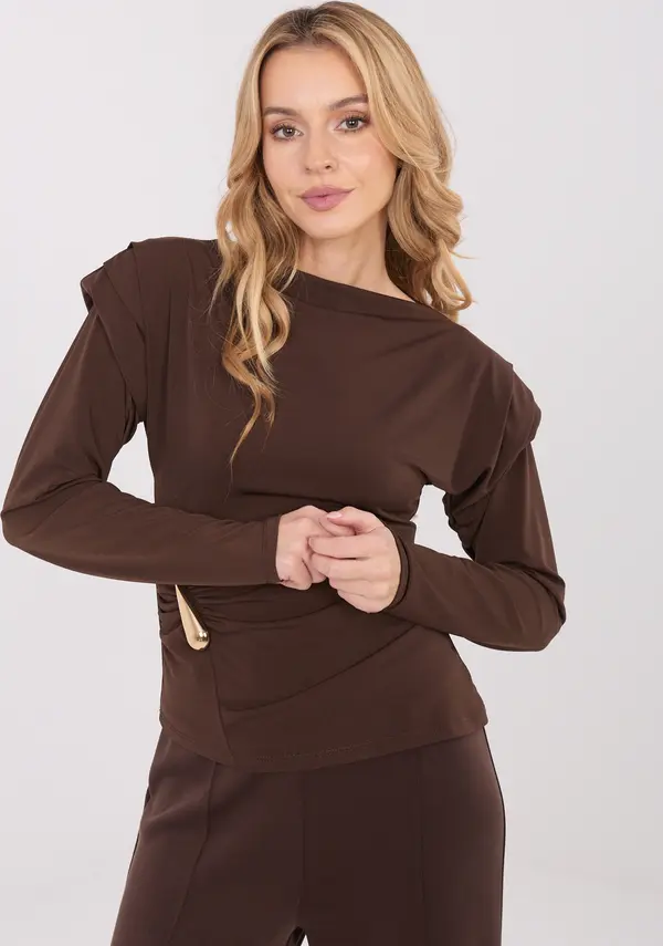 Italy Moda Blouse-IT-BZ-21898.12-brown
