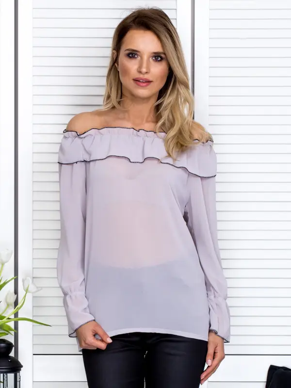Italy Moda Blouse-MI-BZ-17322.17-gray