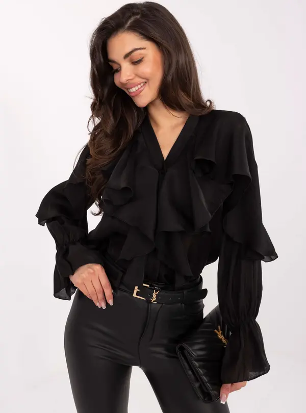 RUE PARIS Blouse-MI-BZ-27427.96-black