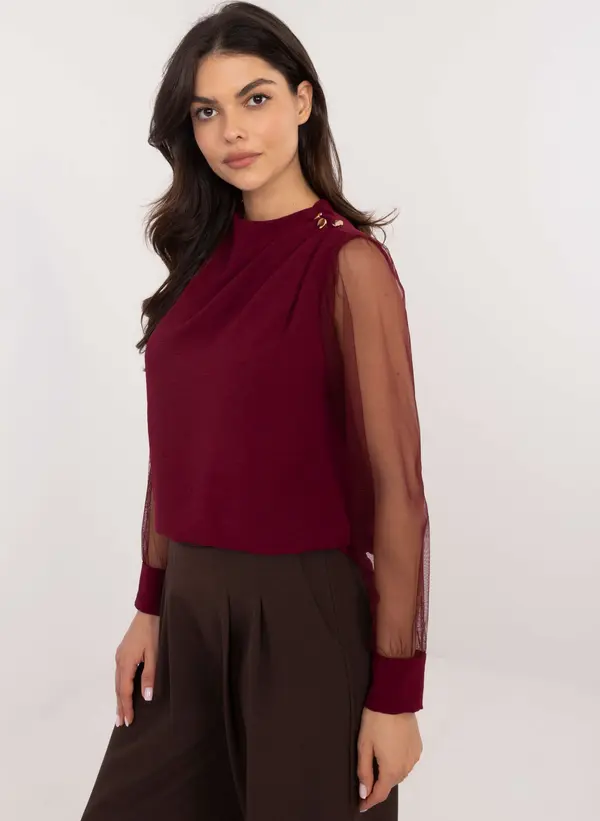 Italy Moda Blouse-MI-BZ-278519.03X-burgundy