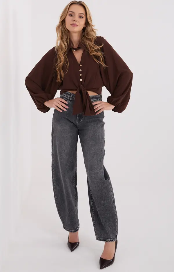 Italy Moda Blouse-MI-BZ-3304.12-brown