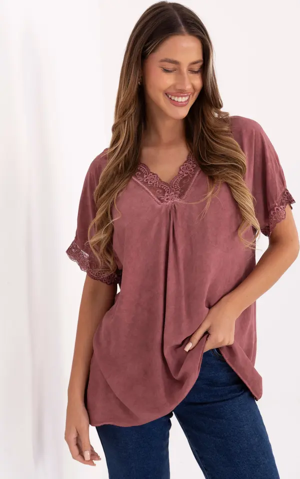 Italy Moda Blouse-MI-BZ-7951.34-dark pink