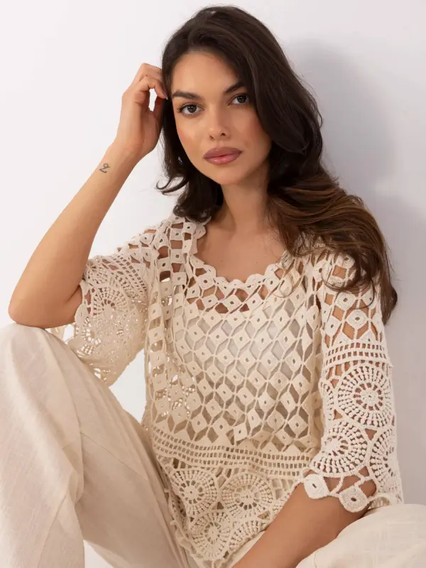 Italy Moda Blouse-MI-BZ-9007.77-beige