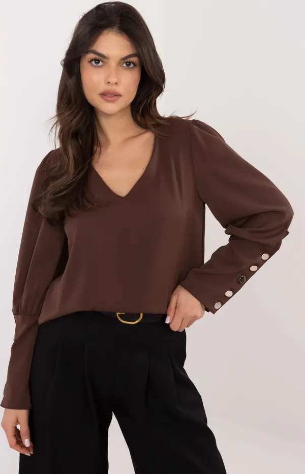 Italy Moda Blouse-MI-BZ-M721.38-dark brown