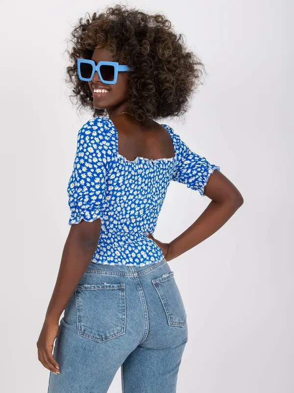 RUE PARIS Blouse-RO-BZ-2516-12.35X-white-blue