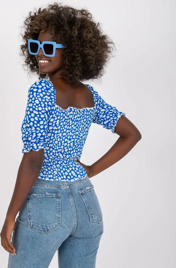 RUE PARIS Blouse-RO-BZ-2516-12.35X-white-blue