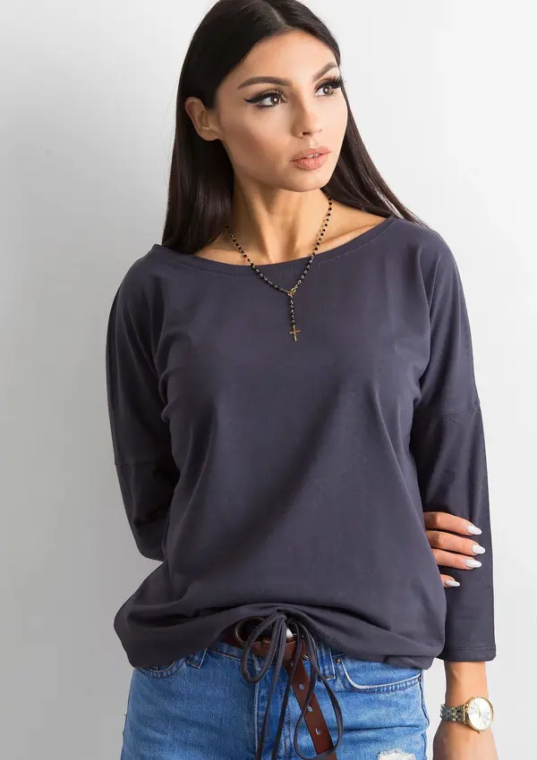 BASIC Feel Good Blouse-RV-BZ-4691.40P-graphite