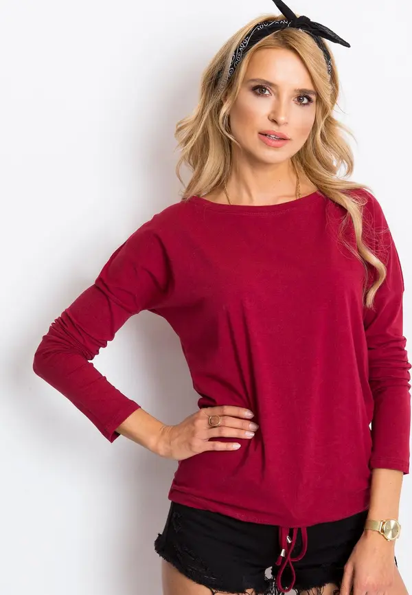 BASIC Feel Good Blouse-RV-BZ-5122.08P-burgundy