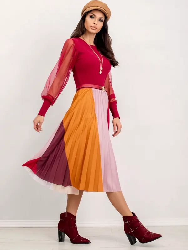 RUE PARIS Blouse-RV-BZ-5192.16-burgundy