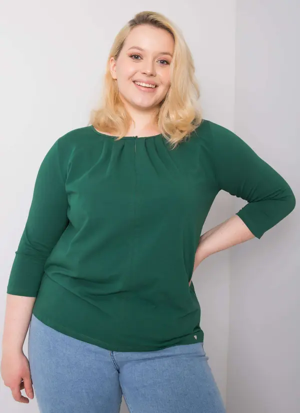 BASIC Feel Good Blouse-RV-BZ-6334.19P-dark green