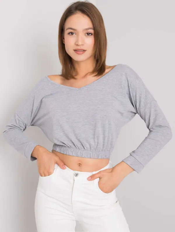 RUE PARIS Blouse-RV-BZ-6721.65-grey