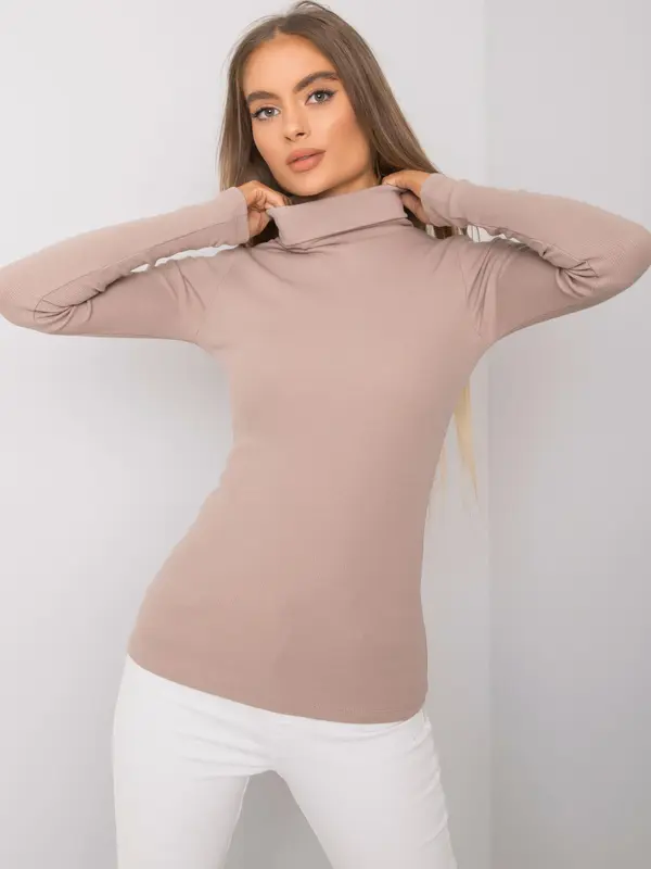 RUE PARIS Blouse-RV-BZ-7182.01P-dark beige