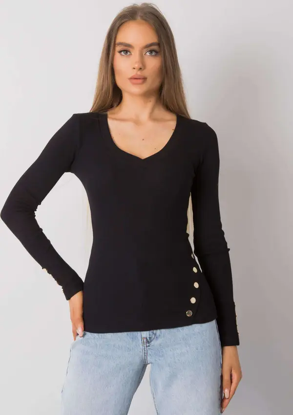 RUE PARIS Blouse-RV-BZ-7245.07-black