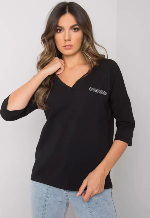 RUE PARIS Blouse-RV-BZ-7310.58-black