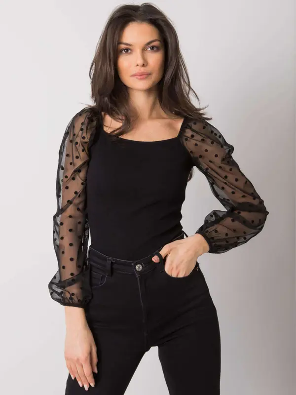 RUE PARIS Blouse-RV-BZ-7339.81P-black