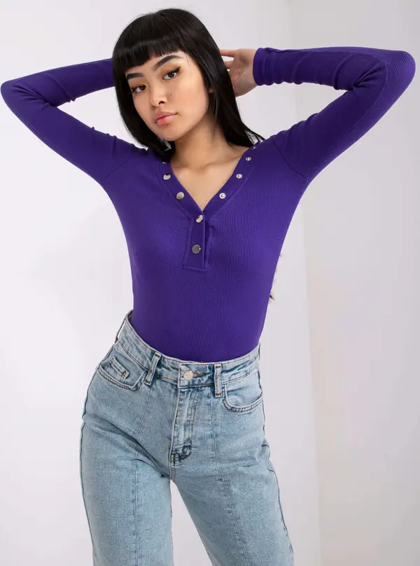 RUE PARIS Blouse-RV-BZ-7439.18-dark purple