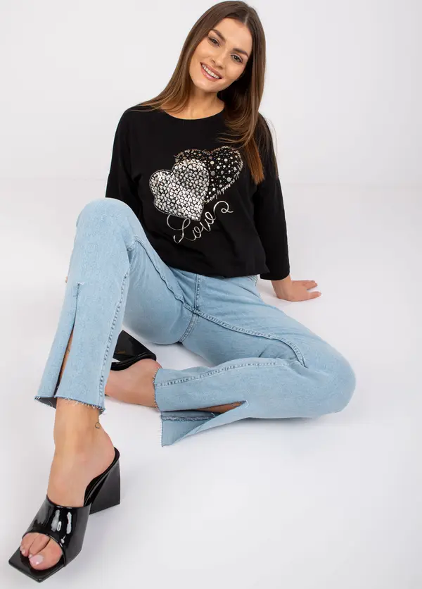 RUE PARIS Blouse-RV-BZ-7545.42P-black