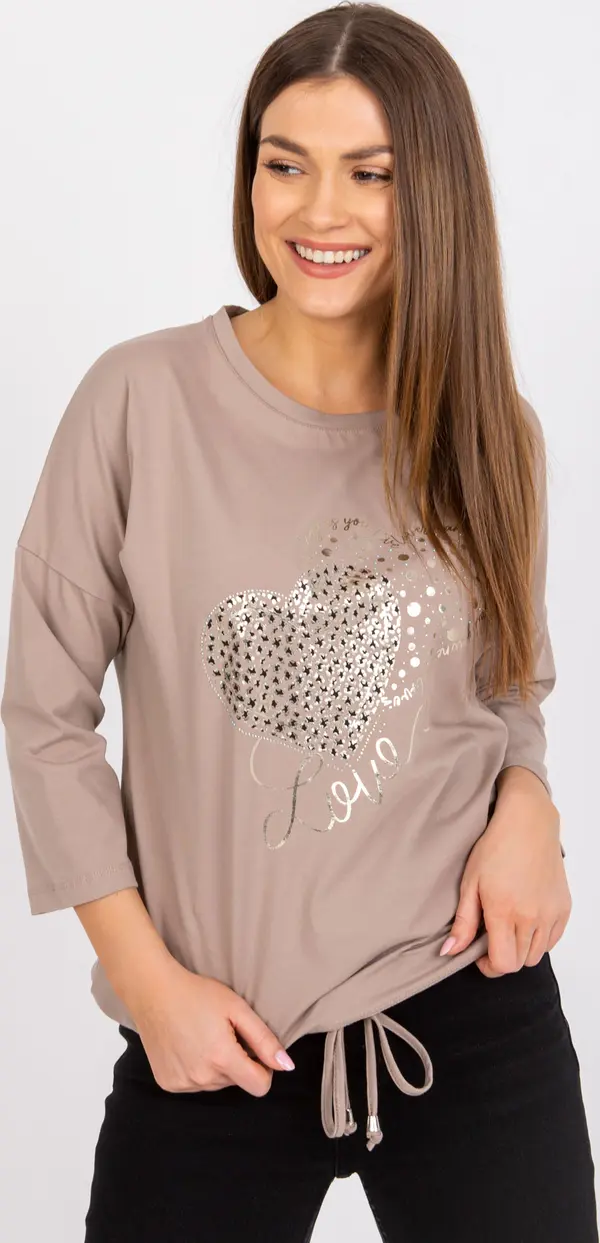RUE PARIS Blouse-RV-BZ-7545.42P-dark beige