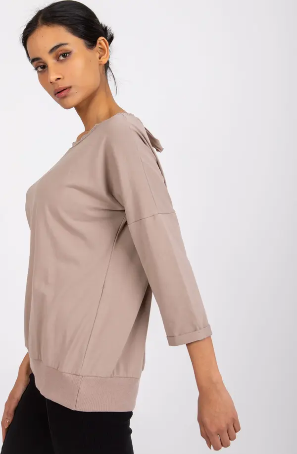 RUE PARIS Blouse-RV-BZ-7550.58-dark beige