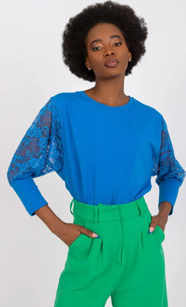 RUE PARIS Blouse-RV-BZ-7551.19-dark blue