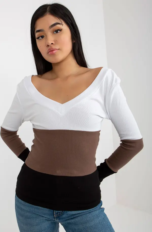 RUE PARIS Blouse-RV-BZ-8429.35X-white-black