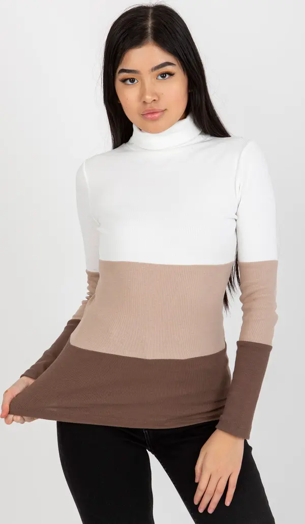 RUE PARIS Blouse-RV-BZ-8465.36X-white-brown