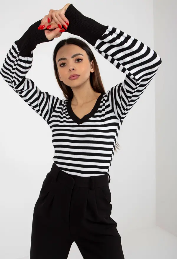 BASIC Feel Good Blouse-RV-BZ-8612.03-black-white