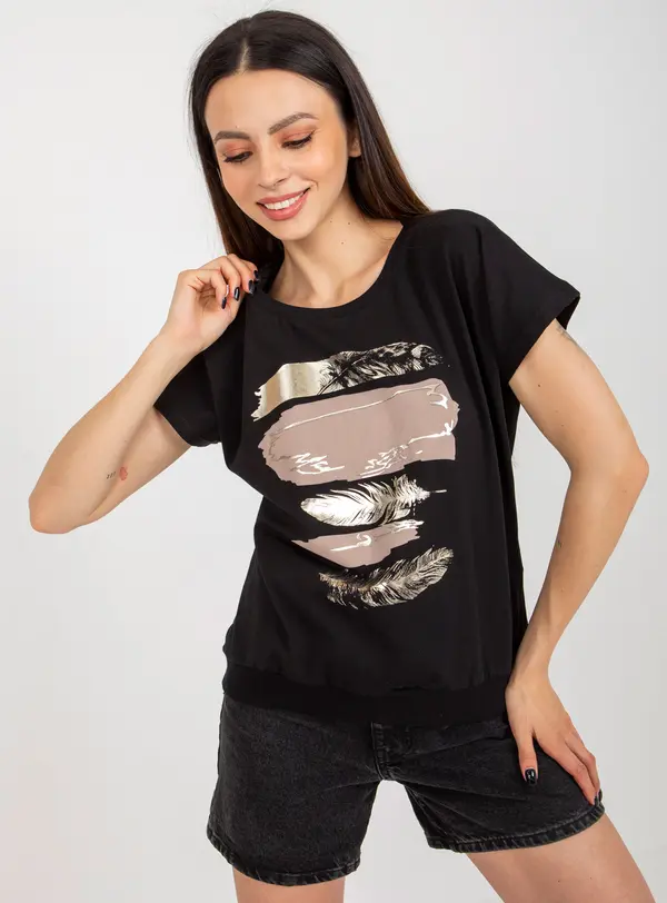 RUE PARIS Blouse-RV-BZ-8953.41P-black