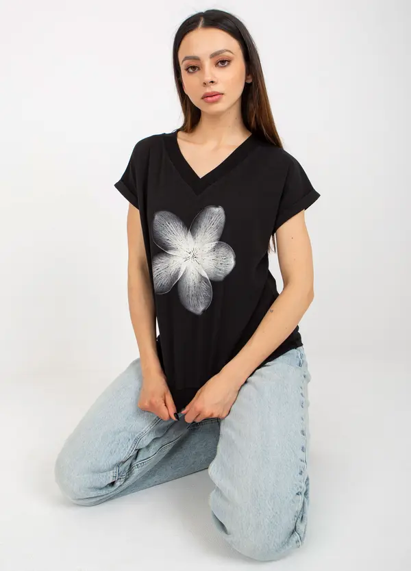 RUE PARIS Blouse-RV-BZ-8956.19P-black