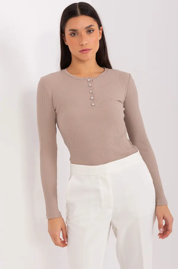 BASIC Feel Good Blouse-RV-BZ-9211.26X-dark beige