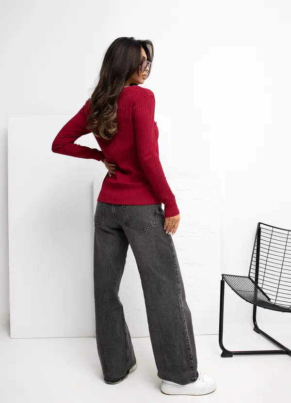 RUE PARIS Blouse-RV-BZ-A1056.11-burgundy