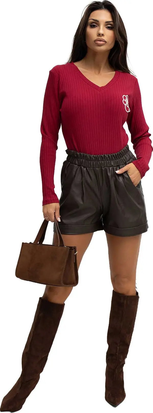RUE PARIS Blouse-RV-BZ-A1057.15P-burgundy