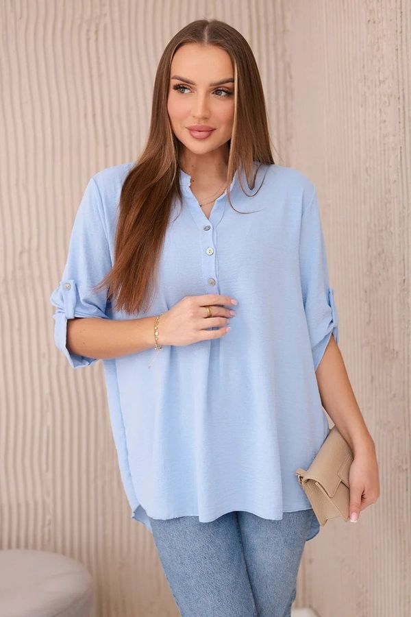 Kesi Włoski Blouse with a longer back blue