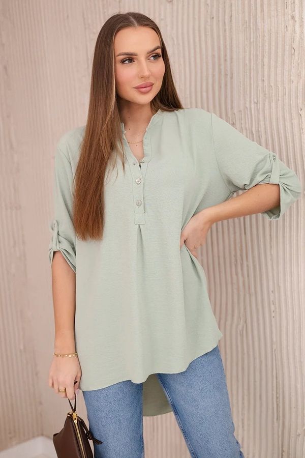 Kesi Włoski Blouse with a longer back dark mint