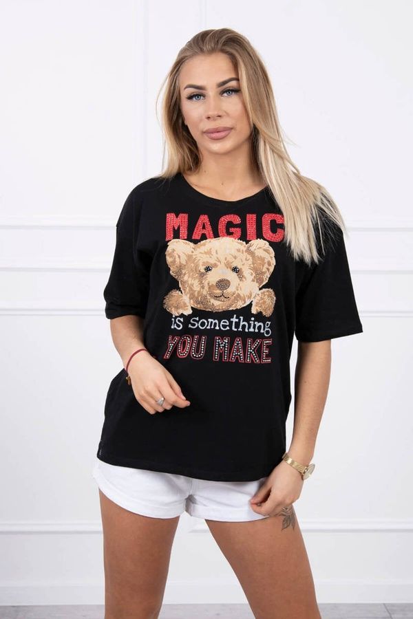 marka niezdefiniowana Blouse with Magic black print